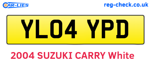YL04YPD are the vehicle registration plates.