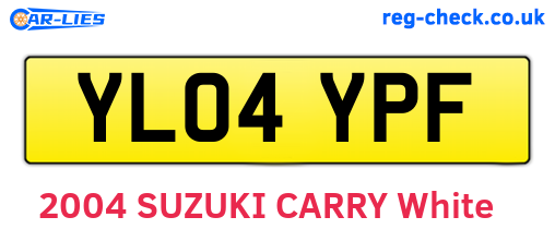 YL04YPF are the vehicle registration plates.