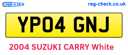 YP04GNJ are the vehicle registration plates.