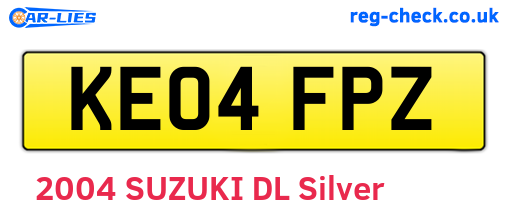 KE04FPZ are the vehicle registration plates.