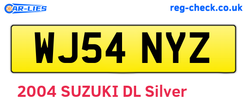 WJ54NYZ are the vehicle registration plates.