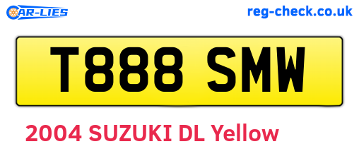 T888SMW are the vehicle registration plates.
