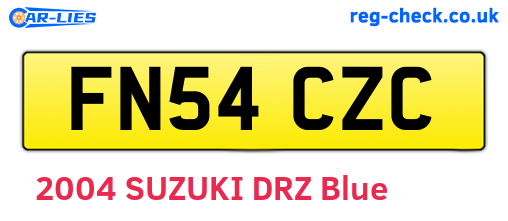 FN54CZC are the vehicle registration plates.