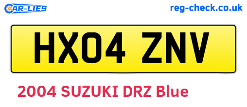 HX04ZNV are the vehicle registration plates.