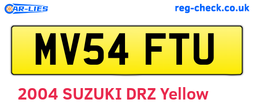 MV54FTU are the vehicle registration plates.