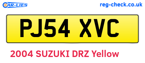 PJ54XVC are the vehicle registration plates.