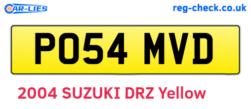 PO54MVD are the vehicle registration plates.