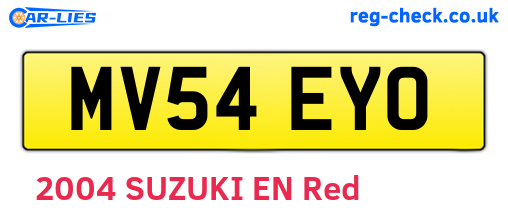 MV54EYO are the vehicle registration plates.