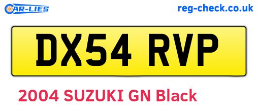 DX54RVP are the vehicle registration plates.