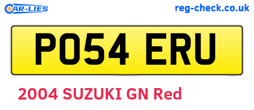 PO54ERU are the vehicle registration plates.
