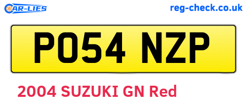 PO54NZP are the vehicle registration plates.