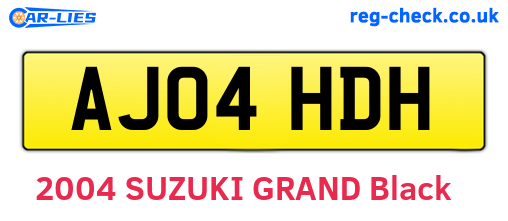 AJ04HDH are the vehicle registration plates.