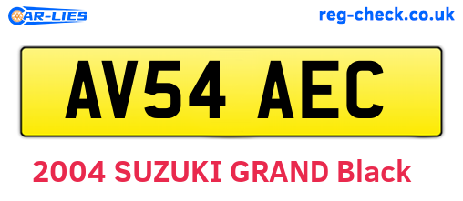 AV54AEC are the vehicle registration plates.