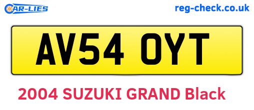 AV54OYT are the vehicle registration plates.