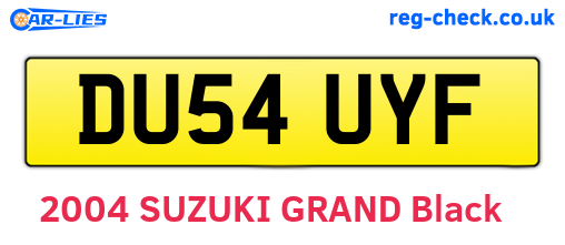 DU54UYF are the vehicle registration plates.