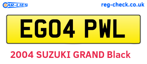 EG04PWL are the vehicle registration plates.