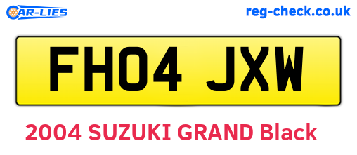 FH04JXW are the vehicle registration plates.