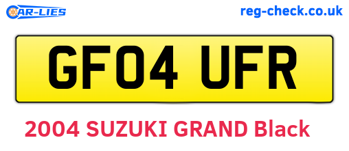 GF04UFR are the vehicle registration plates.