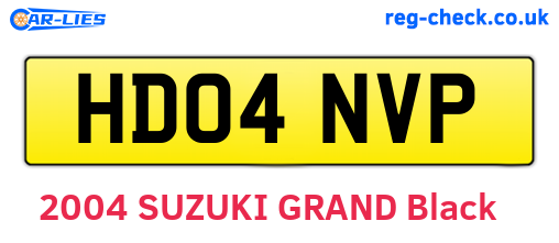 HD04NVP are the vehicle registration plates.