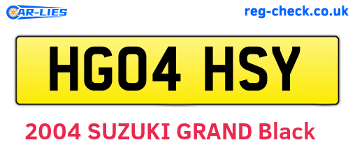 HG04HSY are the vehicle registration plates.