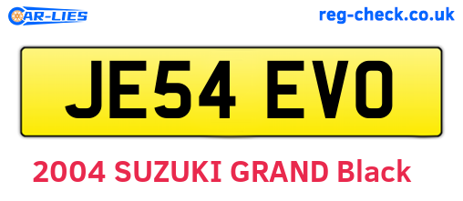 JE54EVO are the vehicle registration plates.