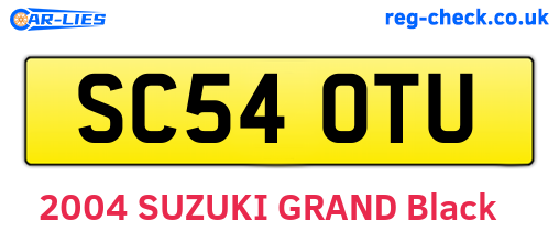 SC54OTU are the vehicle registration plates.