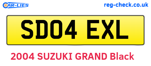 SD04EXL are the vehicle registration plates.