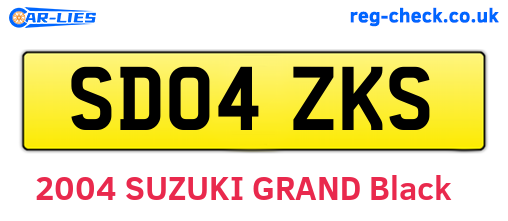 SD04ZKS are the vehicle registration plates.