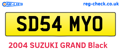 SD54MYO are the vehicle registration plates.