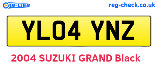 YL04YNZ are the vehicle registration plates.