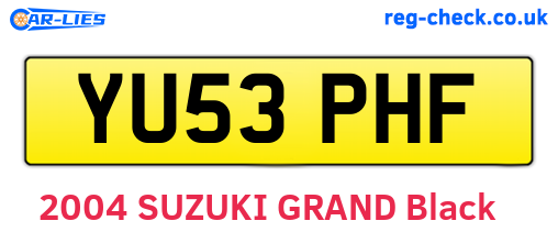 YU53PHF are the vehicle registration plates.