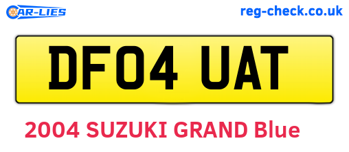DF04UAT are the vehicle registration plates.