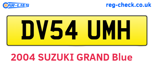 DV54UMH are the vehicle registration plates.