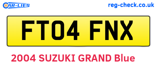 FT04FNX are the vehicle registration plates.