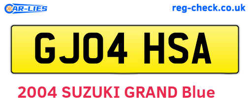 GJ04HSA are the vehicle registration plates.