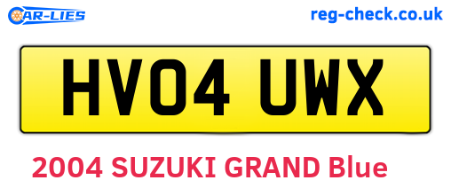 HV04UWX are the vehicle registration plates.