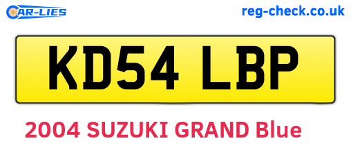 KD54LBP are the vehicle registration plates.
