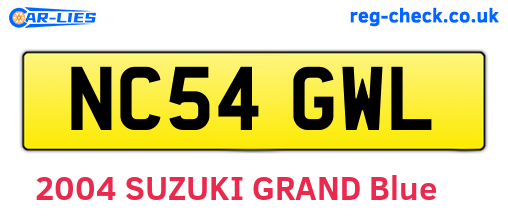 NC54GWL are the vehicle registration plates.