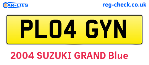 PL04GYN are the vehicle registration plates.