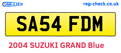 SA54FDM are the vehicle registration plates.