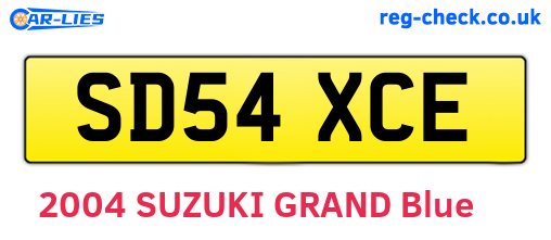 SD54XCE are the vehicle registration plates.