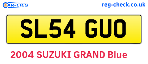 SL54GUO are the vehicle registration plates.