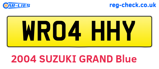WR04HHY are the vehicle registration plates.