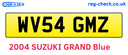 WV54GMZ are the vehicle registration plates.