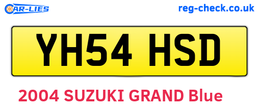 YH54HSD are the vehicle registration plates.