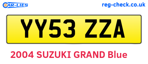 YY53ZZA are the vehicle registration plates.
