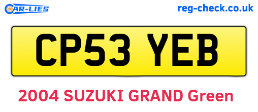 CP53YEB are the vehicle registration plates.