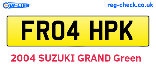 FR04HPK are the vehicle registration plates.