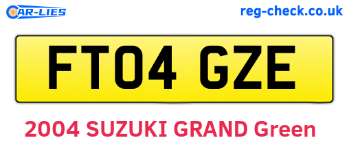 FT04GZE are the vehicle registration plates.