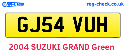 GJ54VUH are the vehicle registration plates.